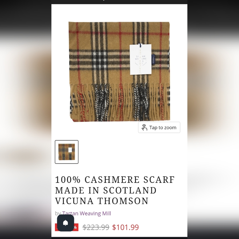 100% Cashmere Made in Scotland Scarf in EUC - Picture 3 of 3